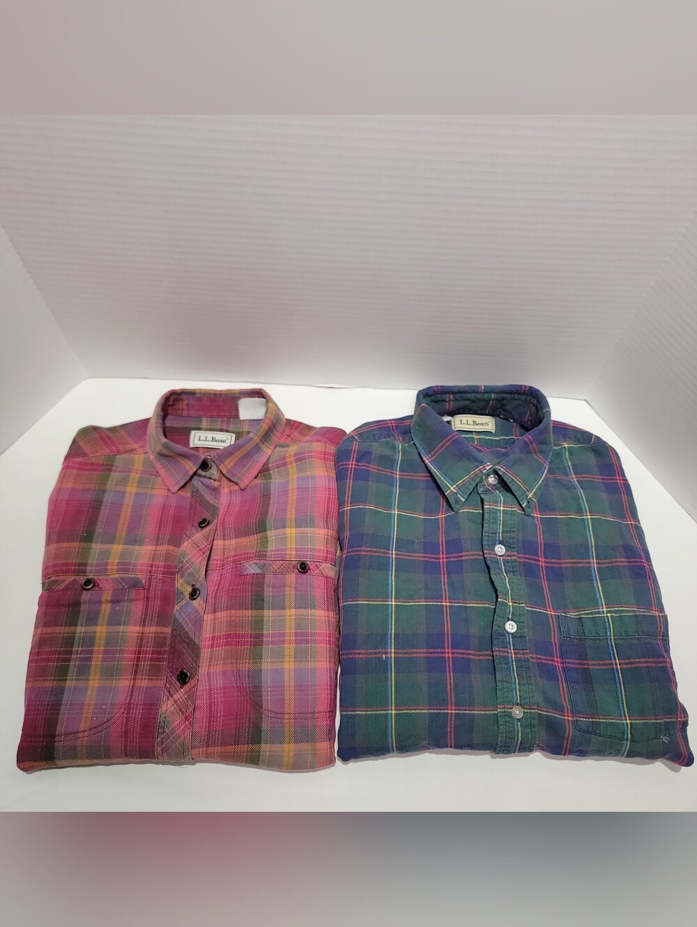 Vintage L.L. Bean Plaid Button-Up Flannel Shirts